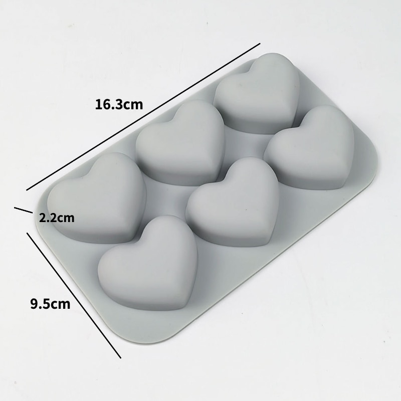 Tohuu Heart Molds for Baking 6-Cavity Silicone Mould Home DIY Molds for  Making Handmade Soap Chocolate Candles and Candies Cookies ingenious 